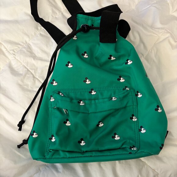 Forever 21 x Disney Mickey Mouse Print Mini Backpack Sling Bag Green - Picture 1 of 7